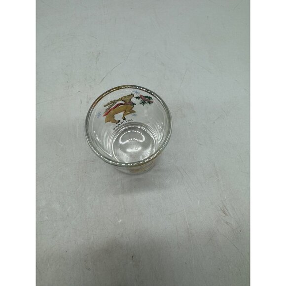 Vintage Holiday Reindeer Shot Glass Used READ - Picture 3 of 6